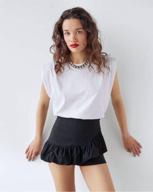 Skort with ruffles